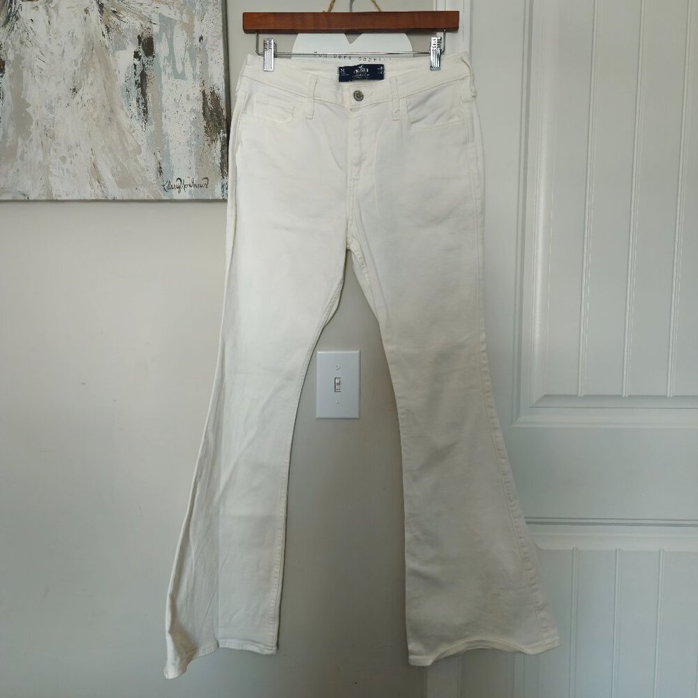 Hollister High Rise Bell Bottom Jeans White Size 7R